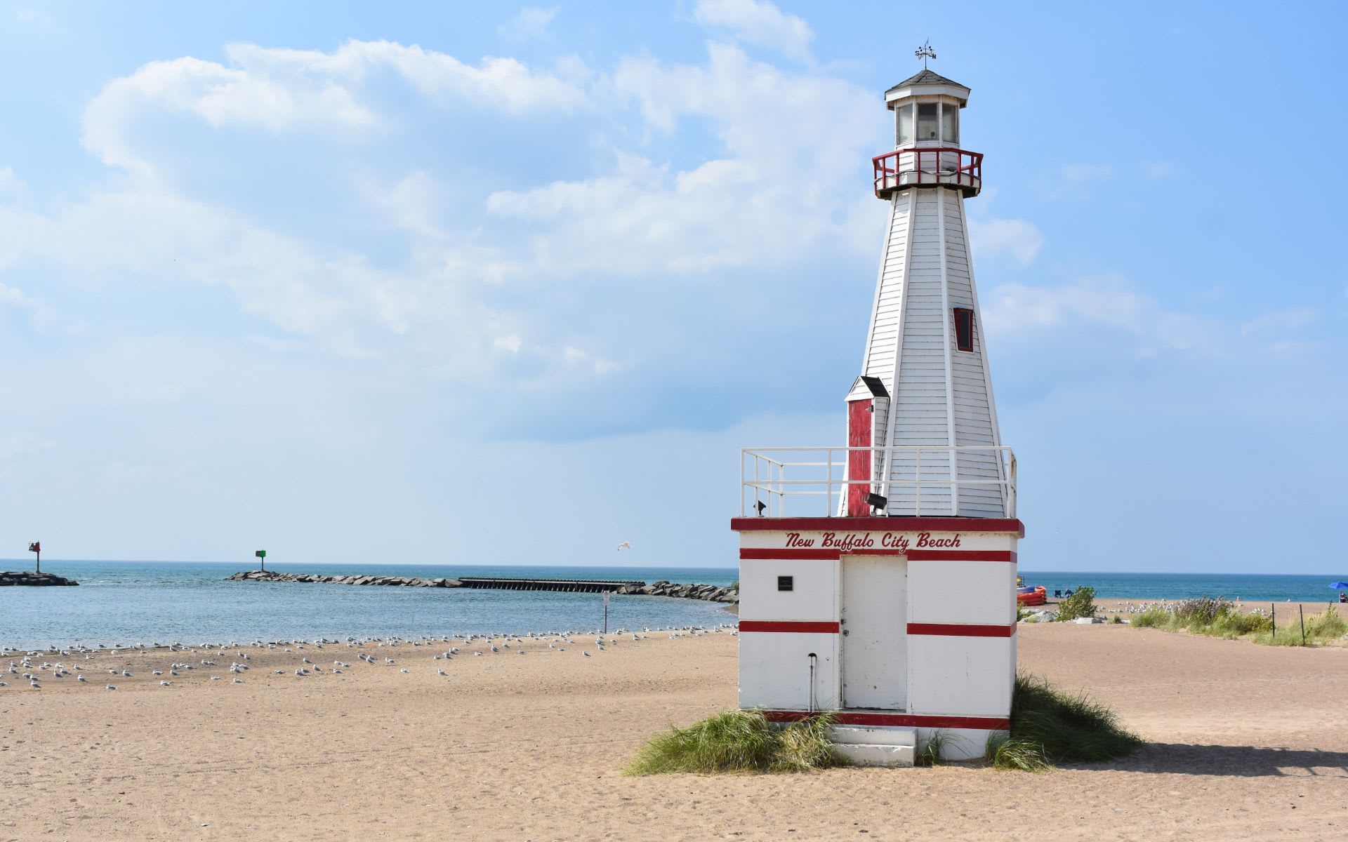 New Buffalo Beach Lighthouse